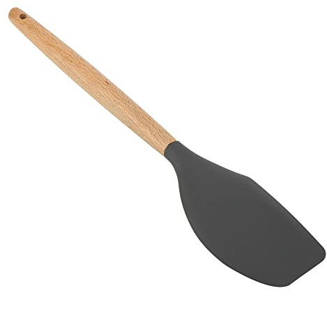 SANON Spatule Silicone Cuisine, Résistante à La Chaleur, Antiadhésive, Avec Manche En Bois, Pour La Cuisson Et Le Mélange