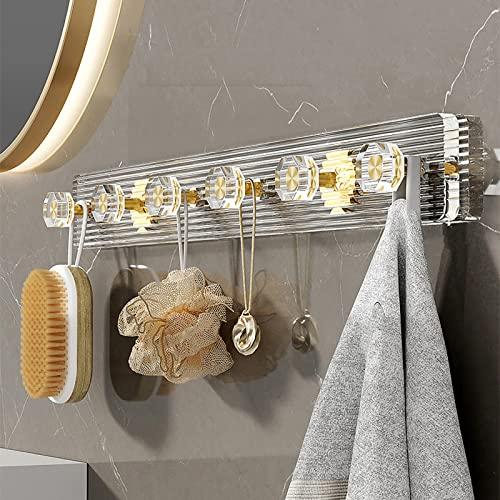 Kristall-Badezimmerhaken-Gold Free Punching Kleiderhaken, Badezimmer-Kleiderhaken, Hausaufbewahrung, Kleiderhaken, Kleiderhaken für die Tür,B-6
