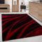 Carpettex Teppich Wohnzimmer Kurzflor 140 x 200 cm Modern Abstrakt Wellen Design Rot - Teppich Schlafzimmer Extra Weich Flauschig Waschbar Küchenteppich - Esszimmer Kinderzimmer Wohnzimmerteppich