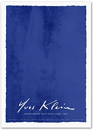LVTFCO Yves Klein Blue Monochrome Poster und Drucke, abstrakte Leinwand-Wandkunst, Yves Klein-Gemälde, Yves Klein-Bild für Heimdekoration, 40 x 60 cm, ohne Rahmen