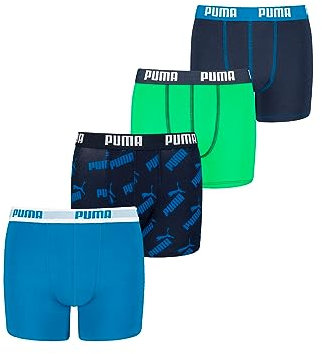 PUMA Boxershorts Jungen Kinder Unterhose Unterwäsche 4 er Pack, Farbe:Blue Combo, Bekleidung:128