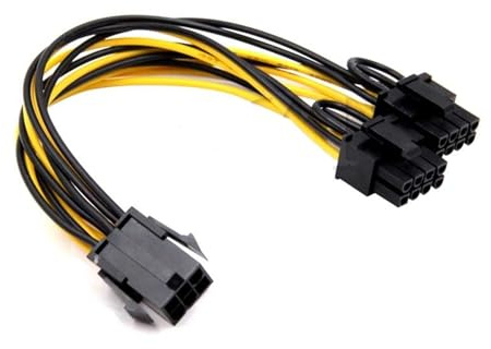 6-pin PCI Express to 2 X PCIe 8 (6+2) Pin Motherboard Graphics Video Card PCI-e GPU VGA Splitter Hub Power Cable