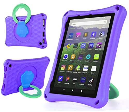 Schutzhülle für Tablets mit 10 und 10 Plus 2023/2021, leicht, stoßfest, mit Ständer, kinderfreundlich. (Nicht kompatibel mit iPad Samsung),Purple