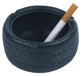 Yblenic Aschenbecher für Unkrautraucher, niedlicher Reifen-Aschenbecher für Zigaretten, winddichter Aschenbecher, Dekoration für Zuhause, Büro, drinnen und draußen (grün)