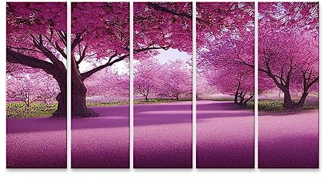islandburner Prime Bild auf Leinwand Romantischer Tunnel Rosa Sakura Blüte Bäume Frühling Fallende Blüt Bilder Wandbilder Poster