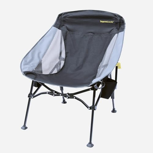 horntools Campingstuhl Faltbar 150 kg - Klappstuhl Robust & Leicht - Angelstuhl mit Getränkehalter & Tragetasche - Ideal für Camping, Outdoor & Wandern
