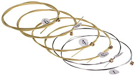 Teksome Cordes de guitare – Cordes de guitare classique, 6 cordes de rechange pour guitare folk, pièces de rechange pour guitare acoustique en bois débutants