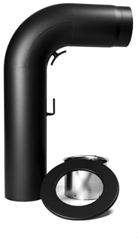 Ofenrohr Kaminrohr Bogen Abgasrohr Rauchrohr Rosette Wandfutter Ø DN 150 mm 2 mm Stahlrohr schwarz (Rohrset gezogen)