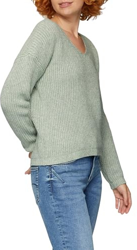 QS Pullover mit überschnittenen Schultern in Melange-Optik