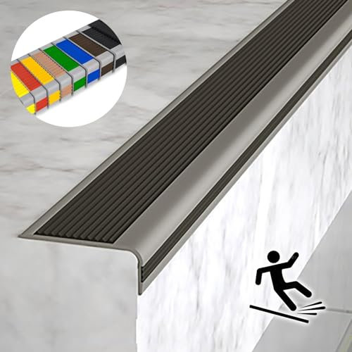 Intérieur Extérieur Antidérapant Nez De Marche Profilé D'escalier, Nez De Marche Escalier Protection D'angles De Rebords, auto-adhésif Ignifuge le caoutchouc Profilé De Marches D'escalier,imperméable.