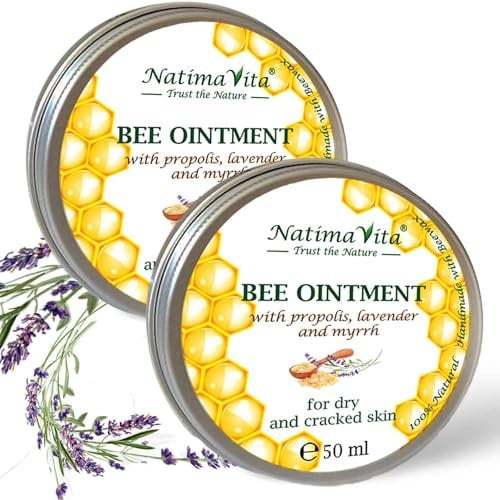 Propolis creme - 2 x 50 ml, 100% natürliche Propolis Salbe, Intensive Harzsalbe für empfindliche und trockene Haut, Bienensalbe gegen Juckreiz