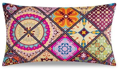 TOCOMOA Kissenbezug 40x60 2er Set - Kissenbezüge Bunt Paisley Muster, Kopfkissenbezug 40x60 cm mit Reißverschluss, Oeko-TEX Zertifiziert, Weich und Hypoallergen Kissenhülle Rot