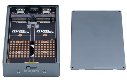 CY USB4.0 20Gbps Dual NVME M.2 NGFF M-Key vers USB-C Type-C Raid0 Raid1 JBOD Big Enclosure with Fan Raid0 Hyper Adapter