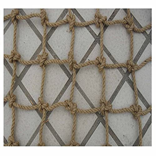 Hanfseilnetz, Kindersicherheitshandlaufnetz, Kinderkletternetz, Heimtreppe, Balkongitter, dekoratives Netz, Kletternetz, Hanfseil, Hängematte, Schaukel, Spielzeugschutznetz, Durchmesser 4 mm (Grö