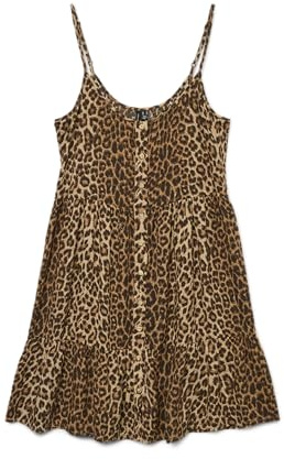 VERO MODA Damen Vmbumpy Short Singlet Dress WVN Ga Noos, Tigers Eye, S