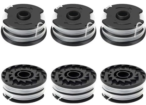 JAMSSOW 6 Pièces Bobine de Fil Convient pour Parkside TLP-01,Rechange Coupe Bordure pour Parkside PRTA 20-Li C3, A1, B1, B2, PRT 550 A1, A2, A3, A5, B6, PRT 300 A1,Ø1,6mm10m Longueur(6 Bobine)