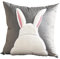 Kissenbezug Ostern Hase Stickerei Osterdeko Samt Kissenhülle Ostern Sofa Kissen Häschen Blumen Ostereiern Kissenbezüge Dekokissen für Frühling Zierkissenhülle Couch Sofa Altrosa (D, One Size)