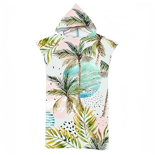 Proumhang Changement Peignoir de Bain Changing Towel, Poncho de Surf avec Capuche Serviette de Bain à Capuche Adulte Serviette de Plage Adulte imprimé Taille Unique-Mode 14 75 x 110cm