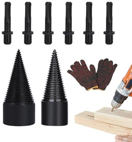 Kindling Drill Bit Wood Splitter | Heavy Duty Electric Drills - Wood Splitting Logs Bits, Firewood Log Splitter, Twist Firewood Drill Bit, With Geometric Shapes