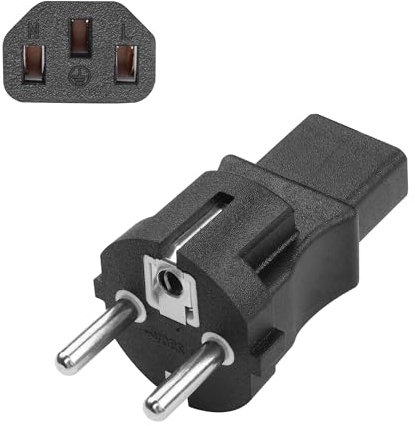 YAODHAOD Schuko Stecker Stromadapter, Schuko auf IEC C13 C5 Adapter Kaltgerätekupplung C13 C5 Kaltgerätestecker Schutzkontakt für Laptop oder C13 Kabel Geräte PS3 PS4 PRO (CEE7 auf C13)