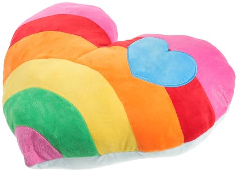 WESIEVYA Regenbogenherzkissen Aus Plüsch Herzförmige Nackenrolle Mit Pp-baumwollfüllung Dekoratives Kissen Für Zuhause Büro Und Auto Als Geschenk Geeignet