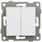 Encastrable blanc avec double interrupteur, idéal pour contrôler plusieurs points lumineux dans les installations électriques.