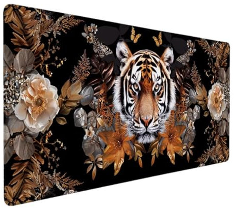 Tapis de souris de Jeu en Tissu - Surface Exclusive Micro Tissée - Optimisé pour Les Capteurs de Jeu - Taille XXL 1000 x 500 x 3mm (Orange Animal)Tapis de Souris Ergonomique, pour Gamer et Bureau 2-0C