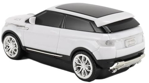 Acouto Gaming-Mäuse in Autoform, 2,4 GHz, 1600 DPI, 3D-Computermaus in Autoform mit USB-Empfänger für Laptop, Zuhause, Büro, Schule (White)