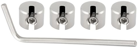 EMSea Lot de 4 Clips de Fixation pour Câble Métallique M4 X 2 Mm en Acier Inoxydable 316 10 X 8 Mm avec Clé pour Tendre La Corde pour Fixer Les Meubles de Balcon Et Serrer Les Cordes