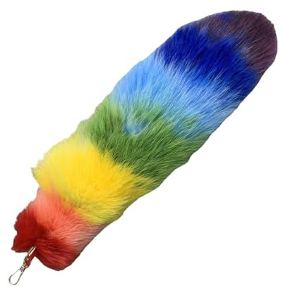 Fazvncv Modischer Fuchsschwanz-Schlüsselanhänger, stilvoller Schlüsselanhänger, Mehrzweck, bunt, Taschenanhänger, Zubehör für Damen