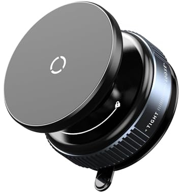 AMATHINGS K009 Magnetischer Smartphonehalter in Schwarz Handyhalter mit Saugnapf - 360° drehbar, Stabiler Halt für Auto Küche Dusche Fitnessstudio passend für iPhone 16 15 14 13 12 11 Pro Max Magsafe