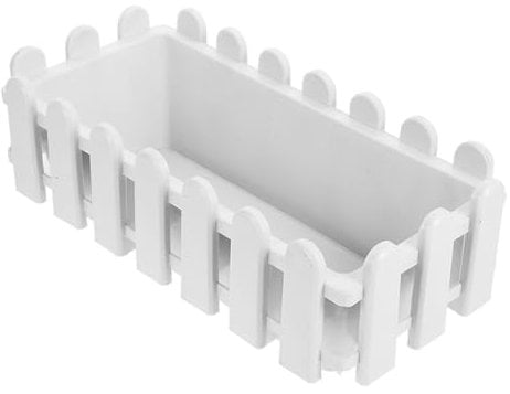 BESPORTBLE Fence Flower Pot Plants Basket Window Boxes Plant Pots Outdoor Balcony Vegetable Planter Planters Greenery Smart Plant Pot Rectangular Plant Pot Herb Garden Window Planter White