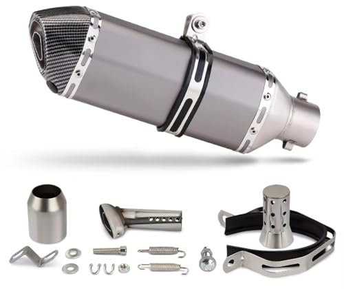 Youmero Moto Echappement Compatible avec Xmax 125 Tuyau D'échappement De Moto Universel 38-51 Mm avec Silencieux 370 Mm DB Killer Exhaust(D)