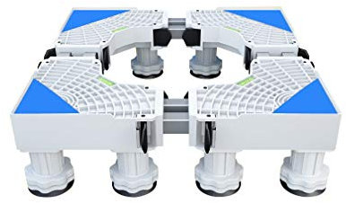 Washing machine base Drum Washing Machine Shelf Base Double Tube Telescopic Washer Dryer Stands Length/Width 52-66cm Under Counter Ice Maker Stand Pedestal Height 10-14cm Universal High Rack (Whi