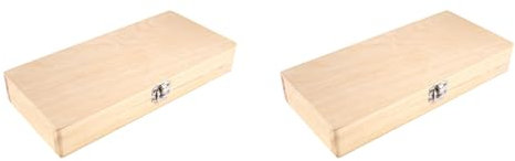 Tuesoa 2X Wooden Slide Storage Box, Holds 50 Slides, Microscope Slide Box