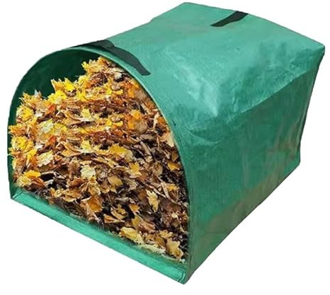 Town & Country Garden Tidy Bag, 200L Capacity, Heavy-Duty Freestanding Dustpan Style Leaf Collection Bag, Green