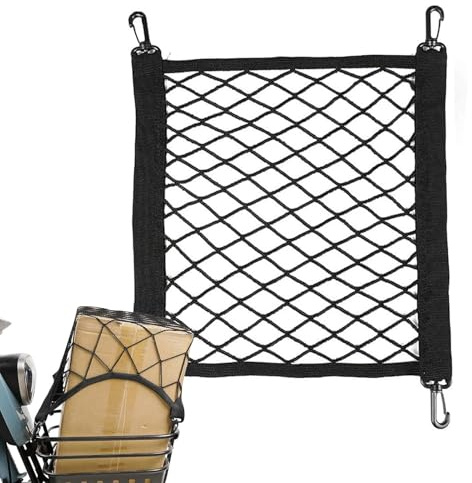 Motorcycle Cargo Net,Motorcycle Cargo Net for Helmet Storage - Adjustable Luggage Storage Tie Down Mesh Web for E-Vehicles Motorbike Bicycles Snowmobile Scooters