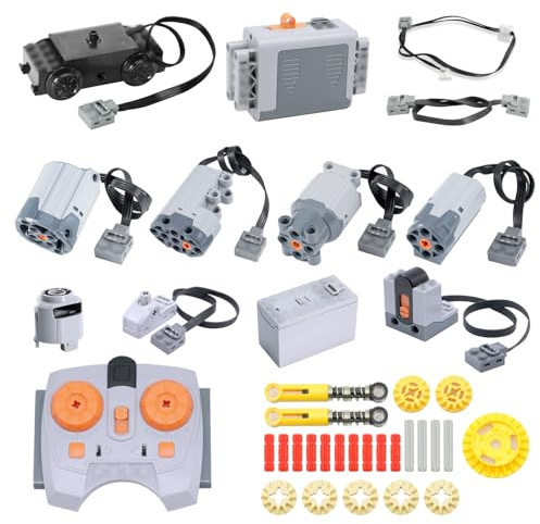 Motor Power Function Kit Binghe Set di 45 Motore Elettrico Giocattolo con Servomotore, M/L/XL Motore Elettrico, Motore di Allenamento, Telecomando 2,4 GHz, Scatola della Batteria, 2,4 G Ricevitore