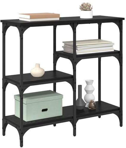vidaXL Konsolentisch Schwarz Eichen-Optik 80 x 29 x 75 cm