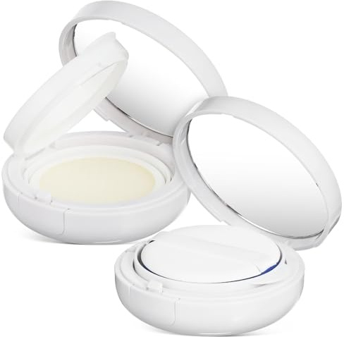 TOPBATHY Lot De 2 Étuis Compacts Vides Pour Fond De Teint Cushion Conteneurs De Poudre Avec Miroir Boîtiers Ronds Rechargeables 2.83 in Pour Maquillage Retouches Et Voyage