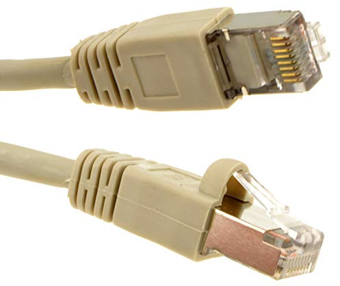 kenable Network Cable CAT6 Shielded FTP LSZH Gigabit Ethernet Patch Lead RJ45 Snagless 26AWG Pure Copper Beige 2m