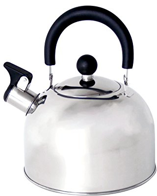 Edelstahl Flötenkessel Teekessel 2 Liter Induktion geeignet von Hoffmanns Marken Wasserkessel mit Pfeife