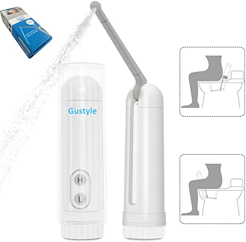 Aspiree [2nd Generation] Portable Travel Bidet by GUSTYLE IPX7 Waterproof Electric Bidet Sprayer with Automatic Decompression Film and Nozzle 180 Degree Adjustment(140ml)