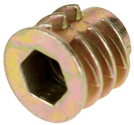 Dado a Filettato Esagonale per Inserti in Legno in Lega di Zinco, 50 Pz M4 × 8mm Inserto Esagonale Filettato per Mobili Boccole Filettate per Legno