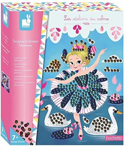 Janod - From 7 years old - Creative Kit - Sequins to Stud Dancers - Les Ateliers du Calme - Creative Leisure - Dexterity and Concentration - J07822, Weiß