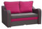 mb-moebel Sofa mit Schlaffunktion Klappsofa Bettfunktion mit Bettkasten Couch Sofagarnitur Salon Jugendzimmer Lucky 140 (Rosa)