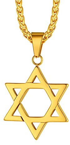 Richsteel Klassische David Stern Halskette Hexagramm Anhänger mit Geschenkebox für Herren männer Jungen