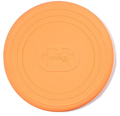 Bigjigs Toys Frisbee Flying Disc (Apricot Orange) - Silicone Frisbee for Kids, Quality Flying Saucers, Beach Toys & Garden Toys, Holiday Toys for Toddlers