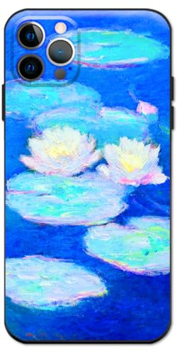Berkin Arts Compatible with iPhone 13 Pro Max Case Premium Silicone Cover Patterns Cute Design Famous Painting Women Soft Shockproof Bumper Slim Come with Screen Protector (Claude Monet-Lilies)