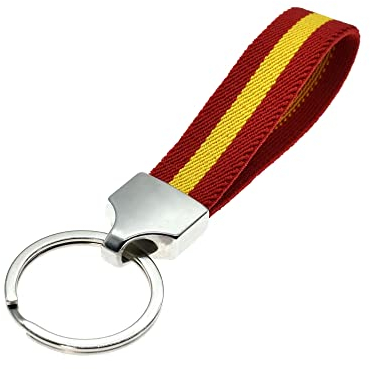 BDM Origineller Schlüsselanhänger aus Stoff mit der Flagge Spaniens. Perfekt zum Personalisieren von Schlüsseln, Autos, Taschen, Geldbörsen... Für Männer und Frauen